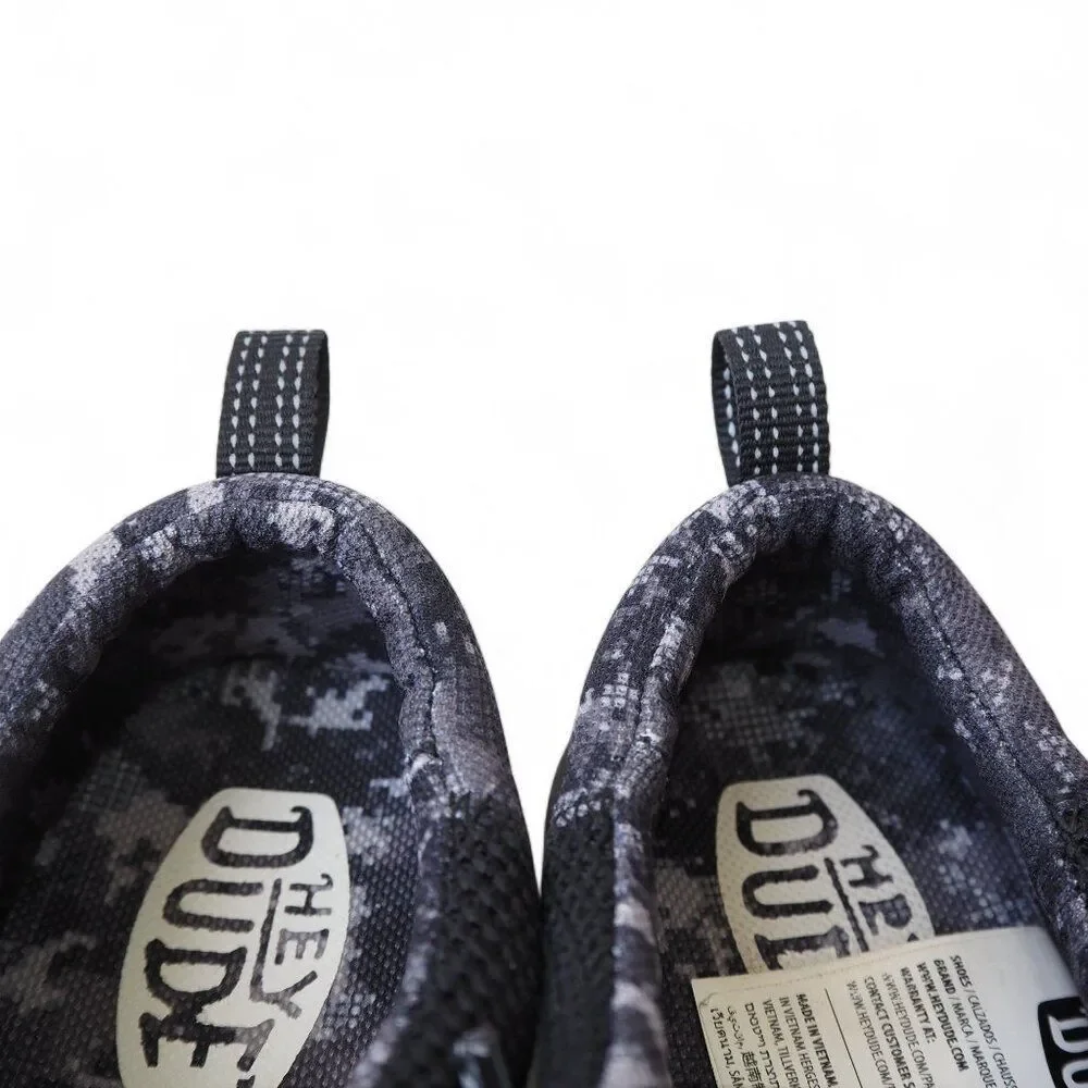 Hey Dude Wally Funk Digi Mesh Casual Shoes Youth 12 Black‎ Geo